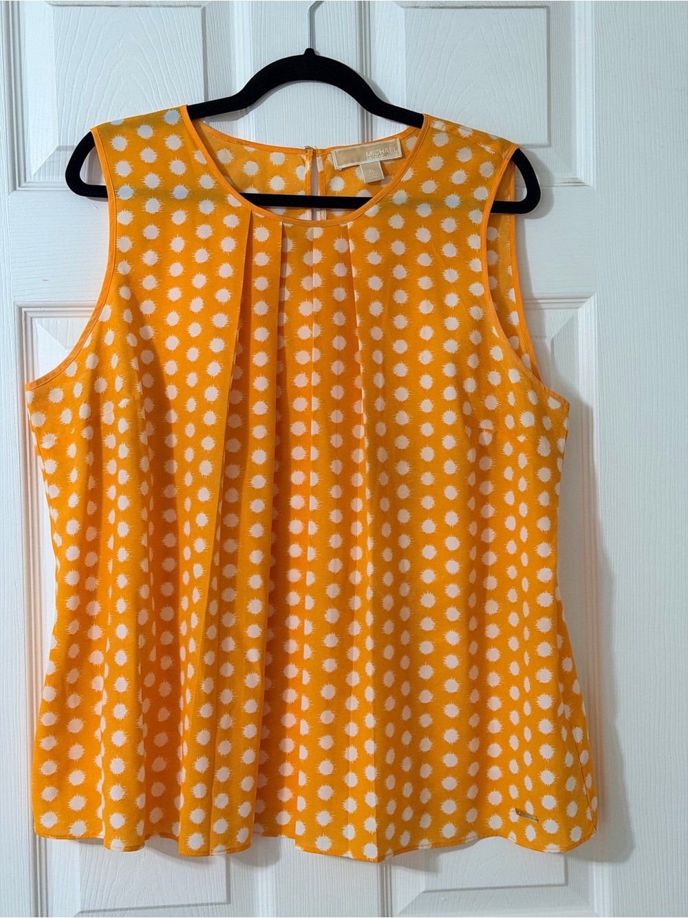 MICHAEL Michael Kors Yellow and White Polka Dot Sleeveless Top